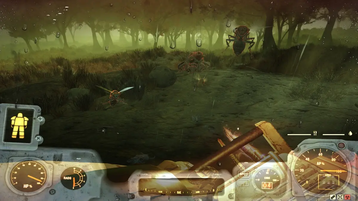 Fighting a group of Bloatflies in Fallout 76
