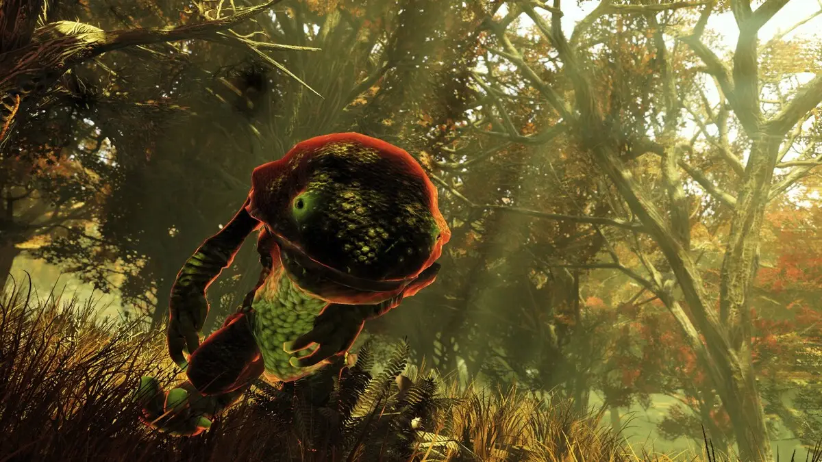 Fighting at Gulper at the Gulper Lagoon location in Fallout 76.