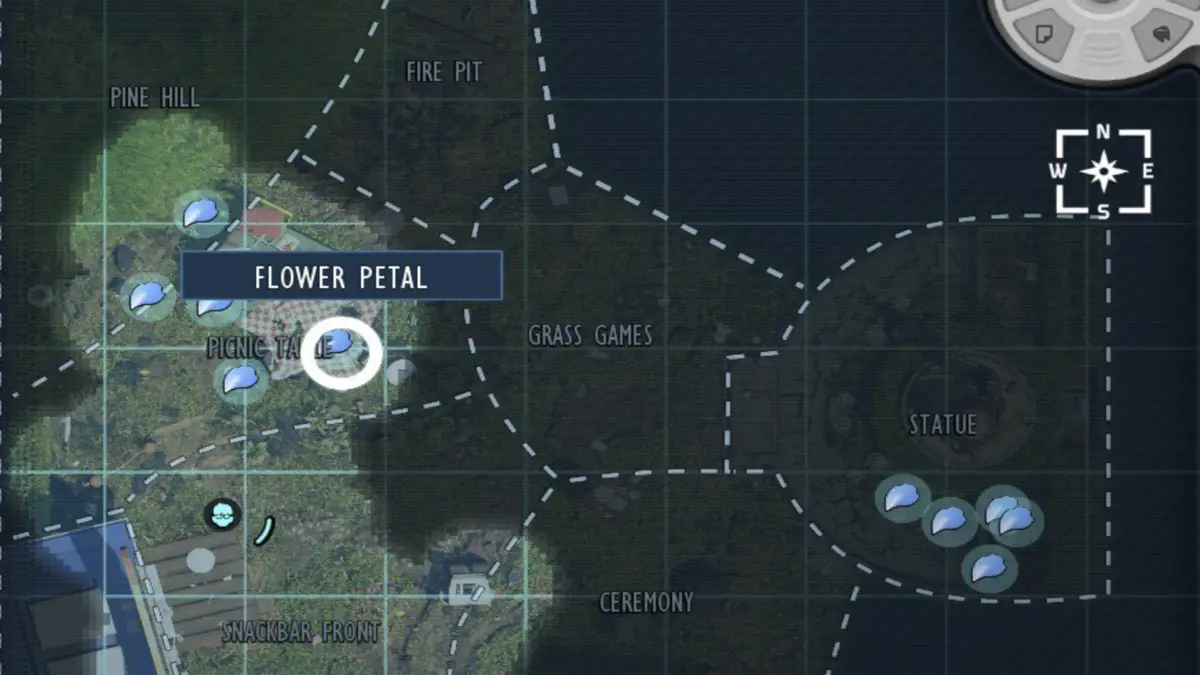 All flower petal locations marked on the map in Grounded 2.