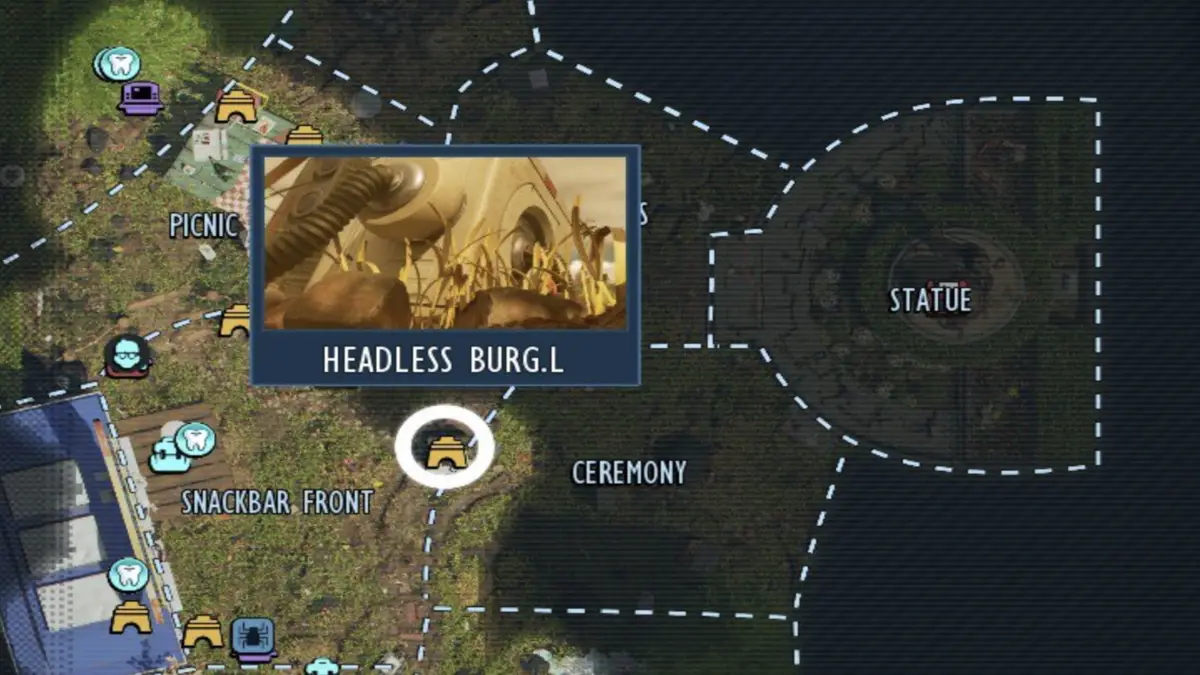 The headless burg.l wonder marked on the map in Grounded 2.