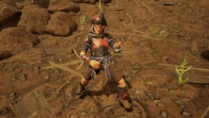 In-game screenshot of Pete playing air guitar used as feature image for grounded patch notes 0.1.2.
