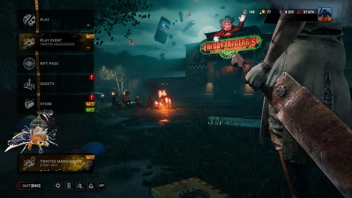 Cheryl Mason and The Executioner in the Main Menu Screen of Dead by Daylight