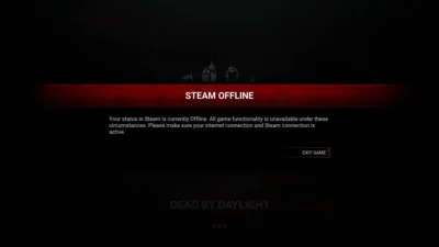 Here's how to fix the Steam Offline error in Dead by Daylight.