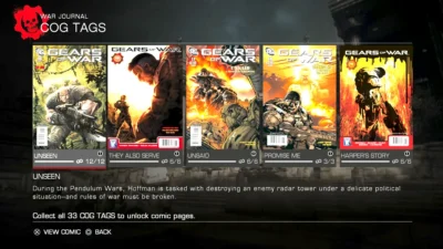 In-game screenshot of Comic Pages used as the feature image for All Gears of War COG Tag Locations