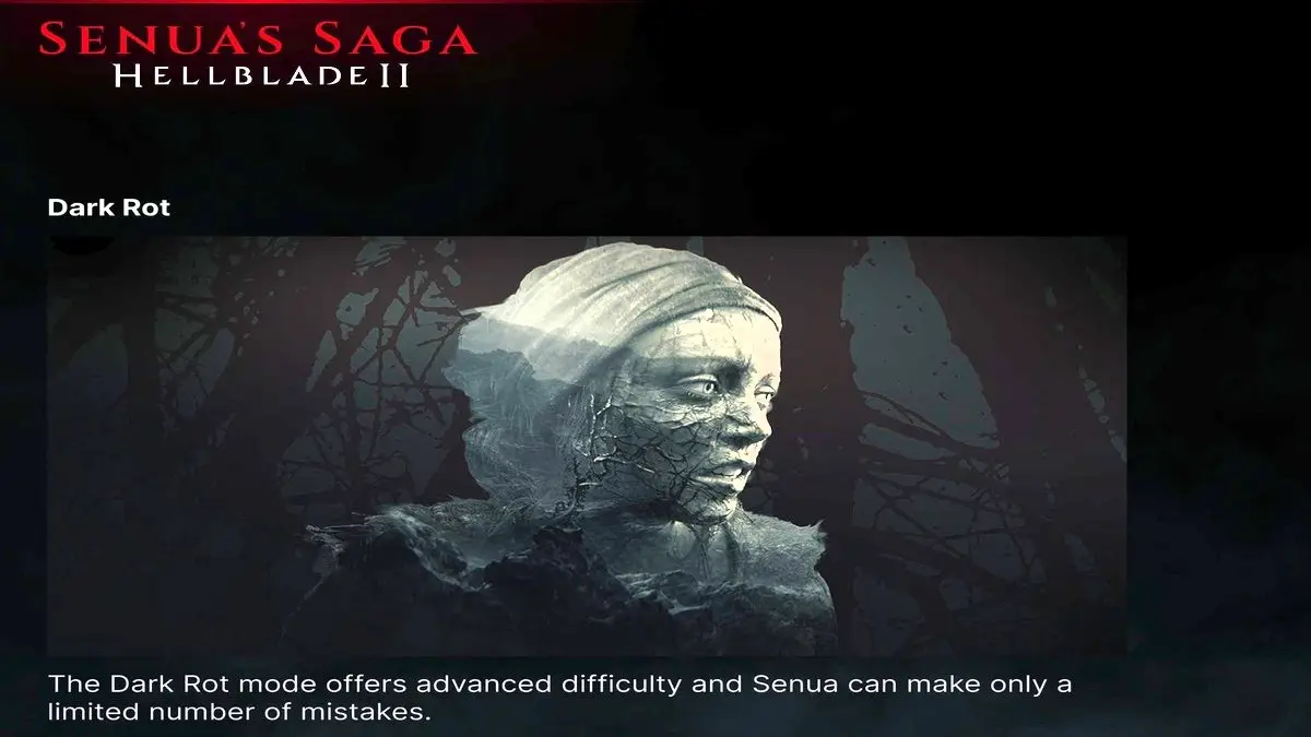 In-game screenshot of Dark Rot mode used as a feature for How to Unlock Dark Rot Mode in Senua's Saga: Hellblade II