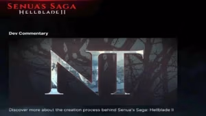 In-game screenshot of the dev commentary menu used as feature for How to Unlock Developer Commentary in Senua's Saga: Hellblade II.