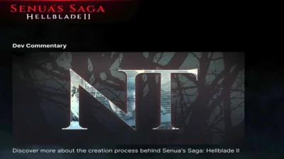 In-game screenshot of the dev commentary menu used as feature for How to Unlock Developer Commentary in Senua's Saga: Hellblade II.