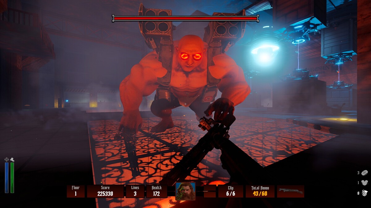 Fighting the boss in level 9 in Darkenstein 3-D
