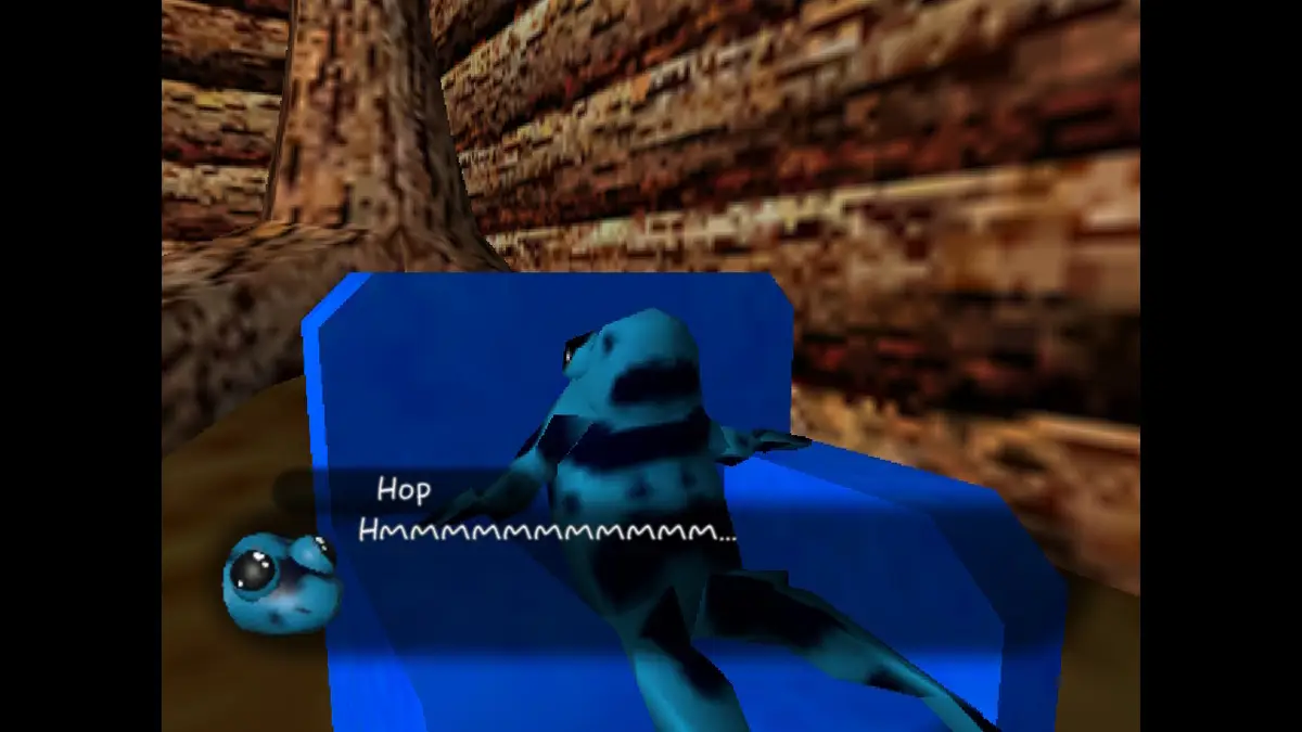 In-game screenshot of Hop talking to Marty used as an H2 image for Hop 'n' Marty review.