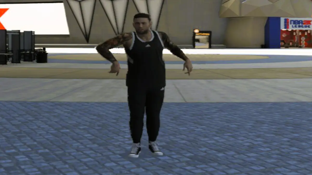 In-game screenshot of MP doing a Teammote used as a featured image for How to Equip a Teammote in NBA 2K26.