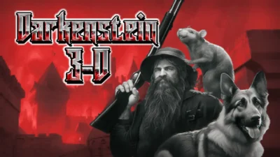 Promotional artwork from the Steam Store page used as feature image in Darkenstein 3-D Review.