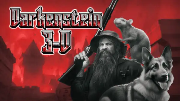 Promotional artwork from the Steam Store page used as feature image in Darkenstein 3-D Review.