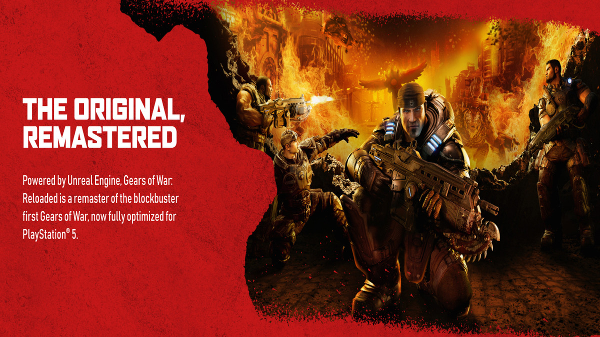 Promotional artwork from the PS5 store used as featured image in Gears of War Reloded Review.
