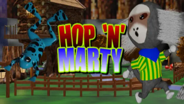 Promotional artwork from the Steam store page used as featured image for Hop 'n' Marty Review