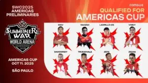 Promotional artwork showing final 8 for the Summoners War Americas Cup