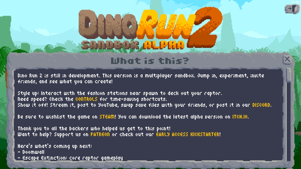 In-game screenshot of the Changelog showing added features and future features.