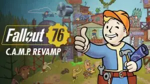 Promotional artwork for Fallout 76 C.A.M.P. Revamp news piece.