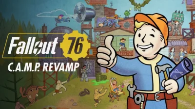Promotional artwork for Fallout 76 C.A.M.P. Revamp news piece.