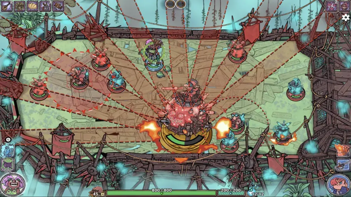 Fighting a Boss in Flick Shot Rogues
