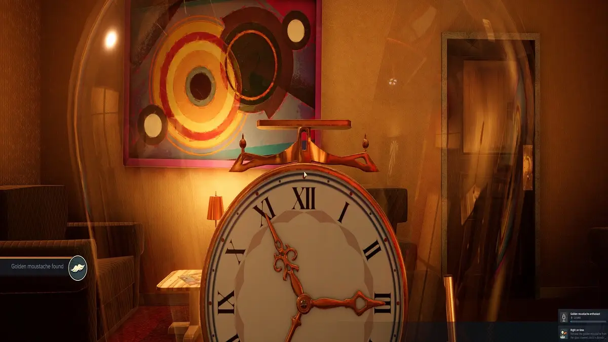 Mustache 2 Office Golden Clock Puzzle