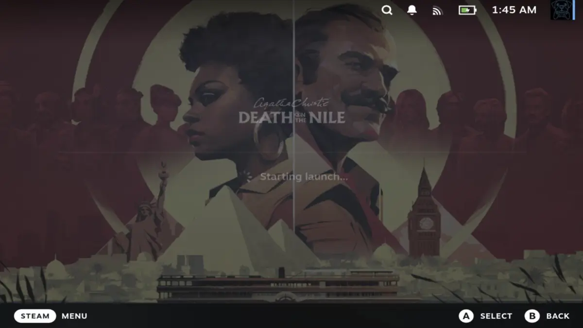 Playing Death on the Nile on Steam Deck