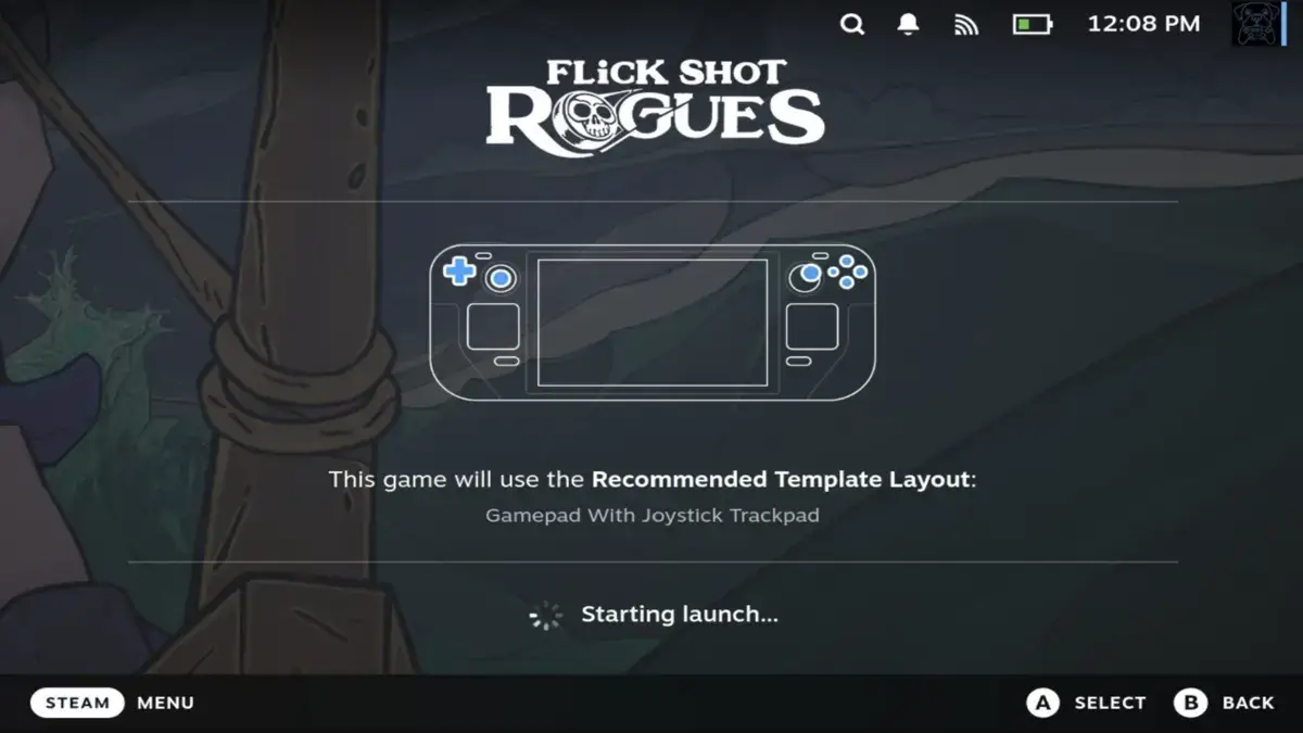 Playing Flick Shot Rogues on the Steam Deck during review period.
