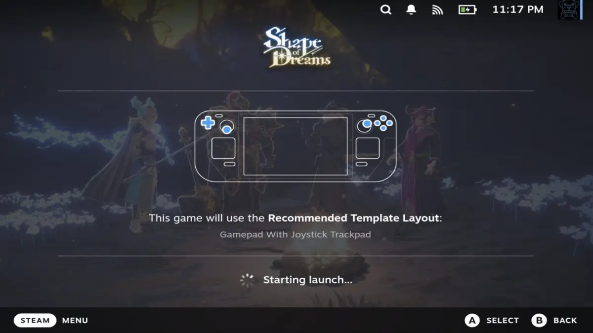 Playing Shape of Dreams on Steam Deck