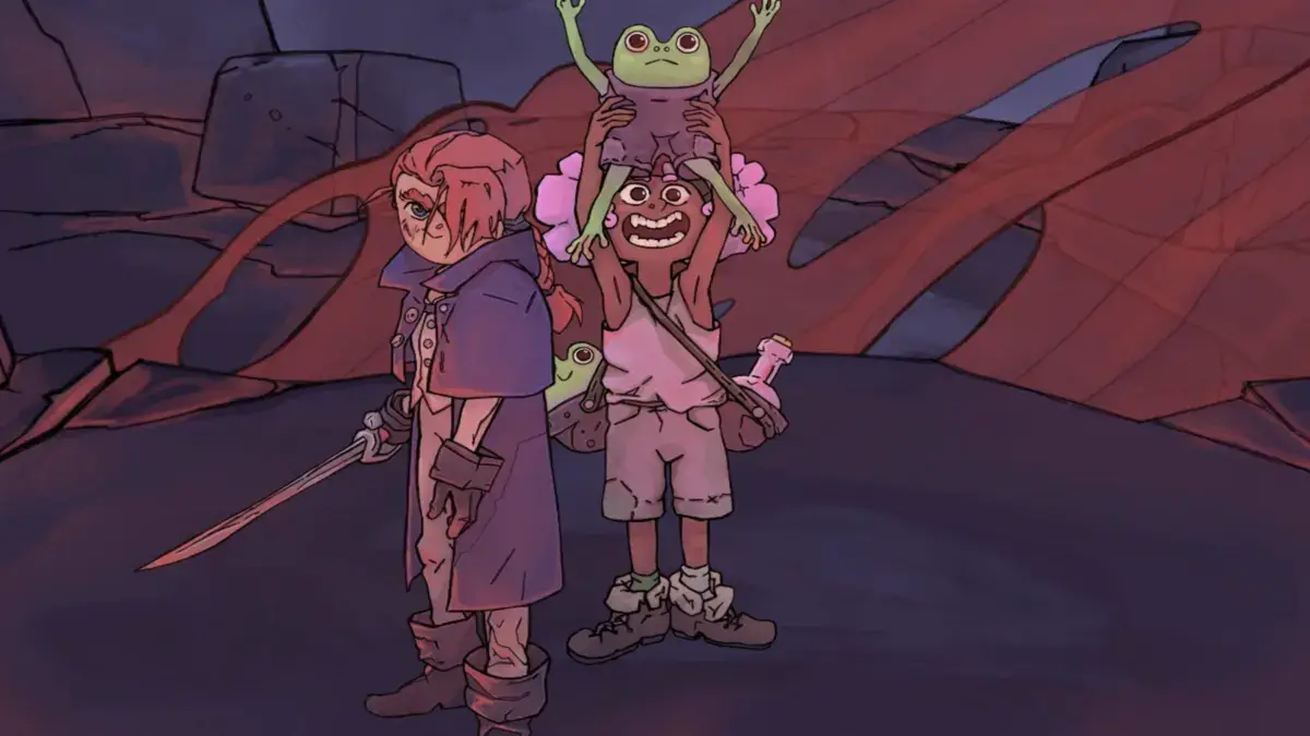 The Froggomancer and Swashbuckler in Flick Shot Rogues