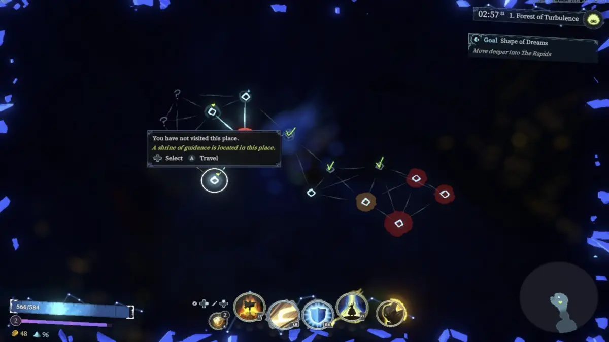 The Map Screen in Forest of Turbulence in Shape of Dreams Demo Impressions