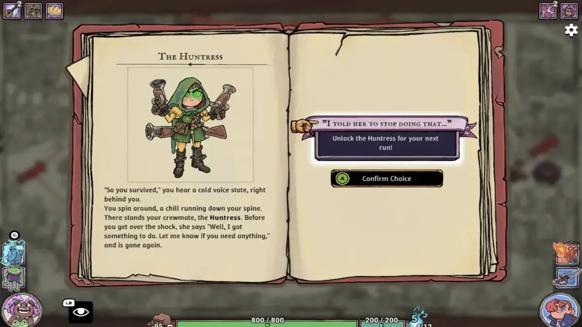 Unlocking the Huntress in during the Flick Shot Rogues review.