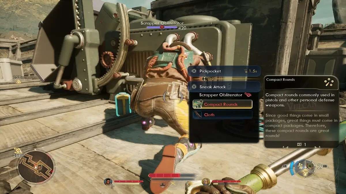 Performing a Sneak Attack in The Outer Worlds 2