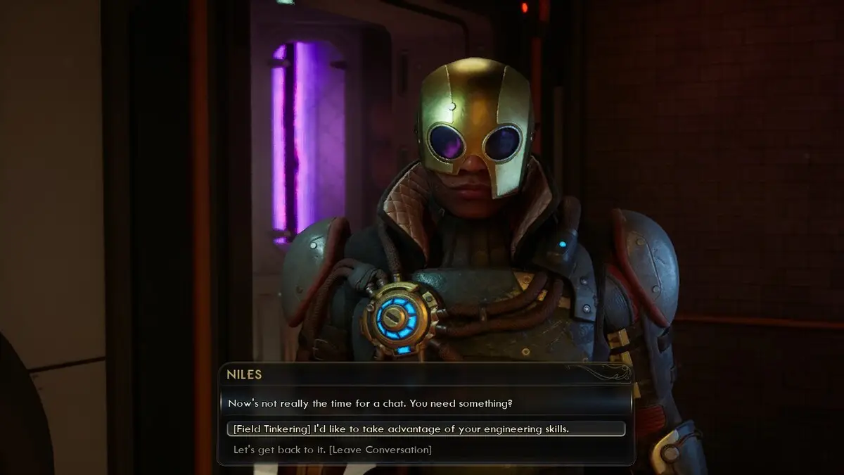 Talk to Niles in The Outerworlds 2 review