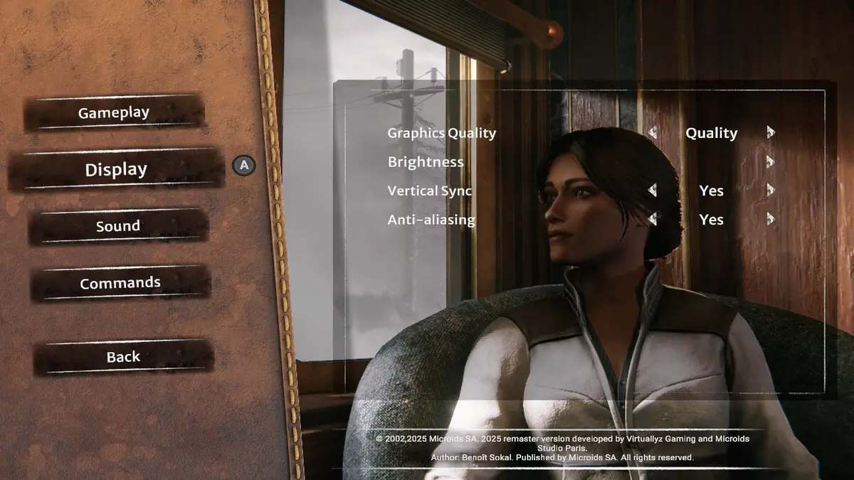 In-Game Graphics Settings for Syberia Remastered