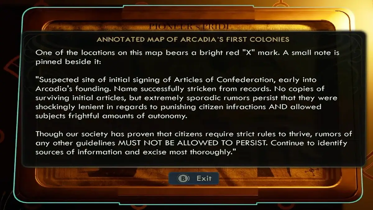 Annotated map of Arcadia's First Colonies in The Outer Worlds 2