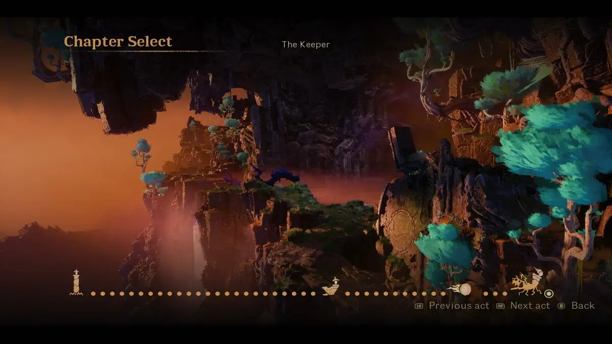 Chapter Select from Keeper used as the feature image for the Keeper review.