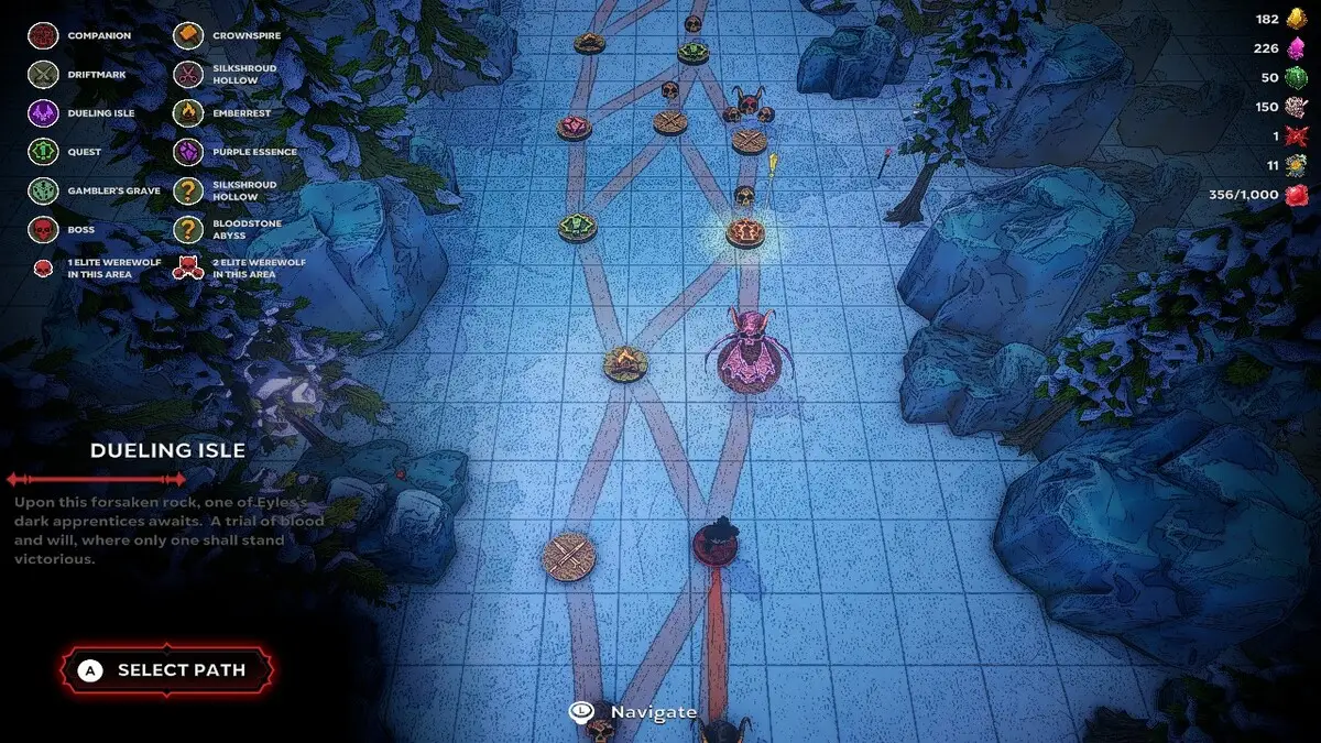 Dueling Isle Path in Night Swarm