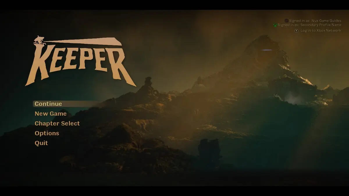 In-game Screenshot of Keeper Main Menu used as the feature image for the Keeper review.