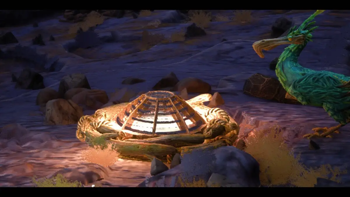 In-game Screenshot of Twig and Lighthouse from Keeper used as the feature image for the Keeper review.