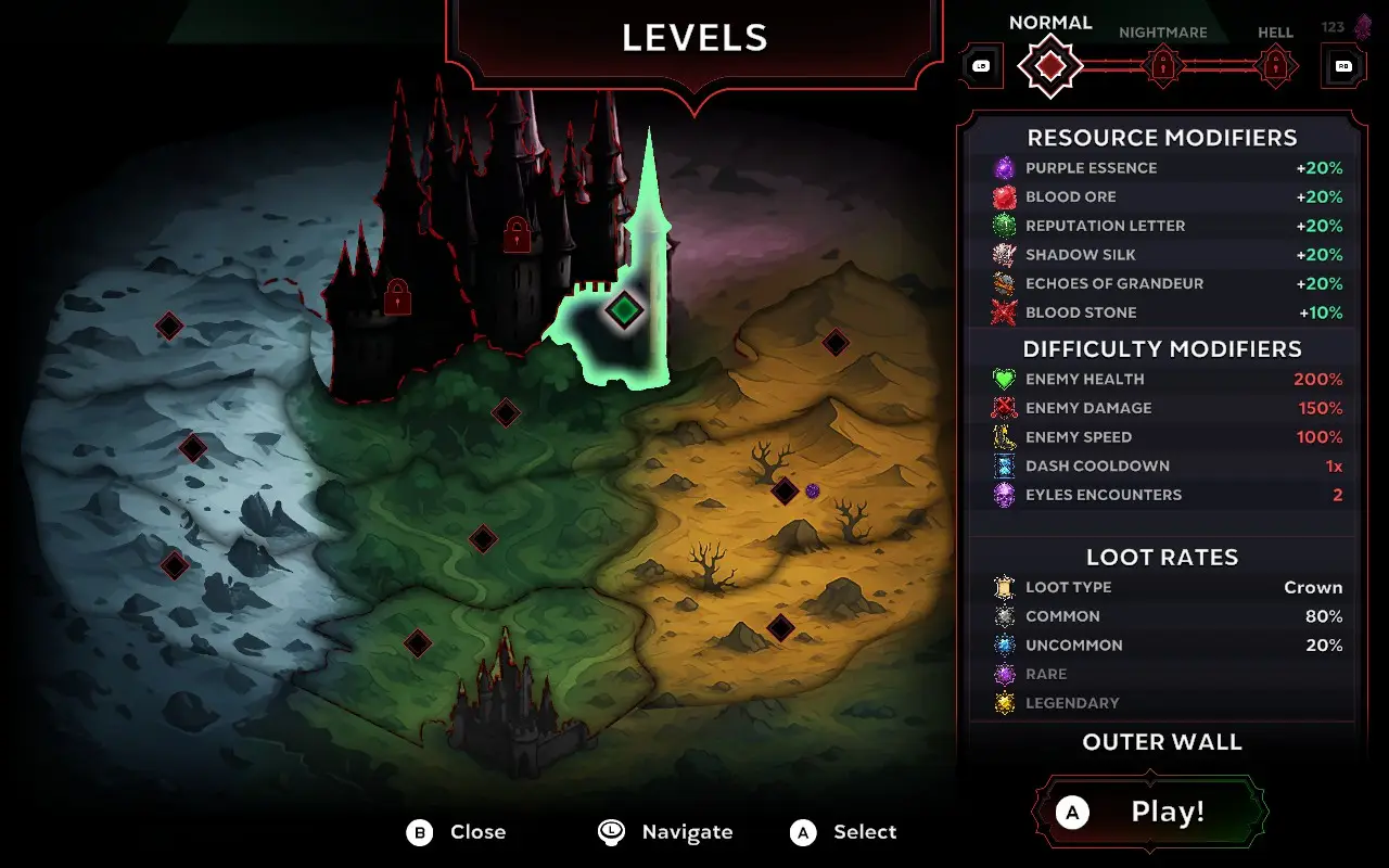 Levels Map in Night Swarm
