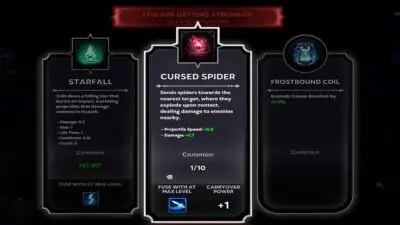 In-game screenshot of player selecting Active and Fusible Relics in Night Swarm