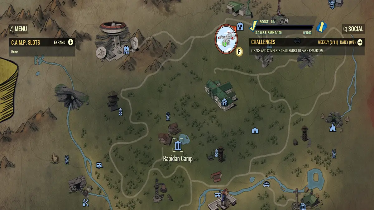 Rapidon Camp Location Fallout 76 used as H2 image