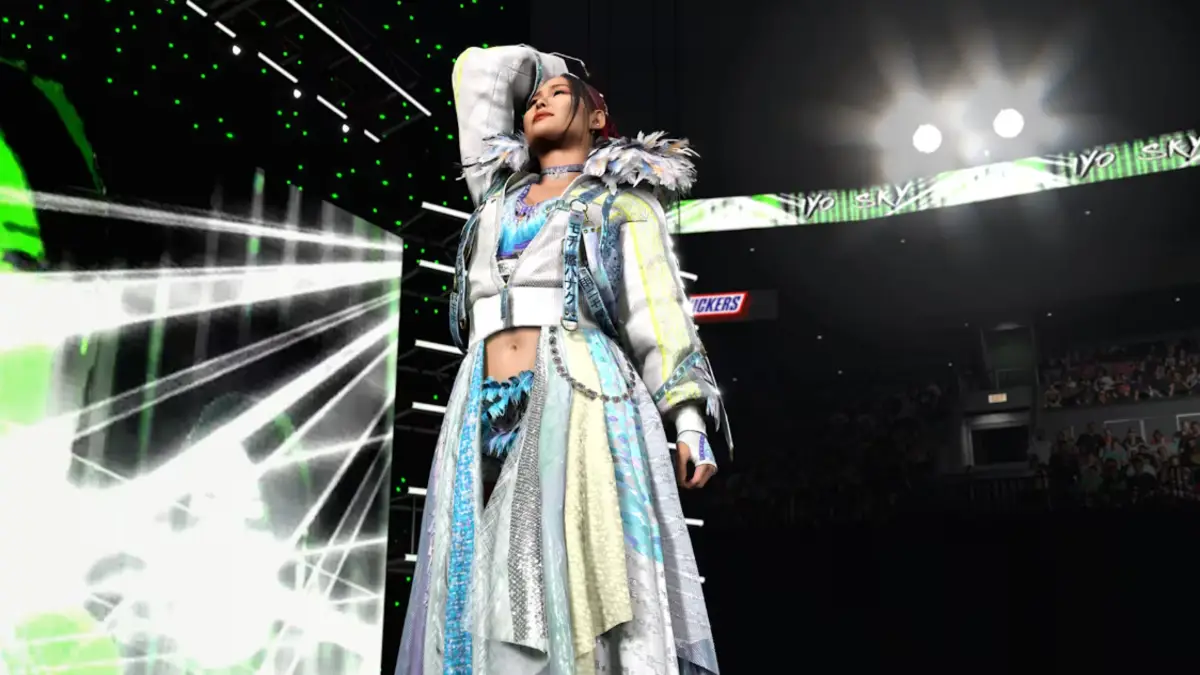 In-Game Screenshot of Iyo Sky From WWE 2K26 used as the featured image for Roster guide.