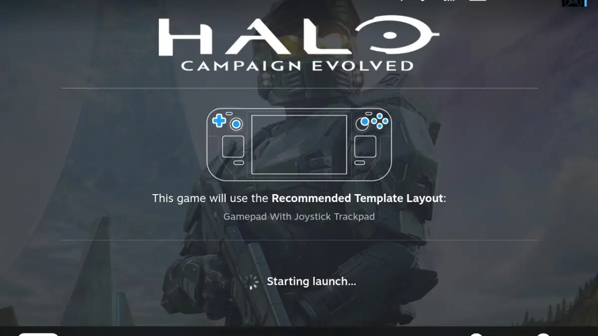 Screenshot of Halo Campaign Evolved launching on Steam Deck used as the featured image for Best Steam Settings guide