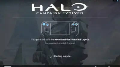 Screenshot of Halo Campaign Evolved launching on Steam Deck used as the featured image for Best Steam Settings guide
