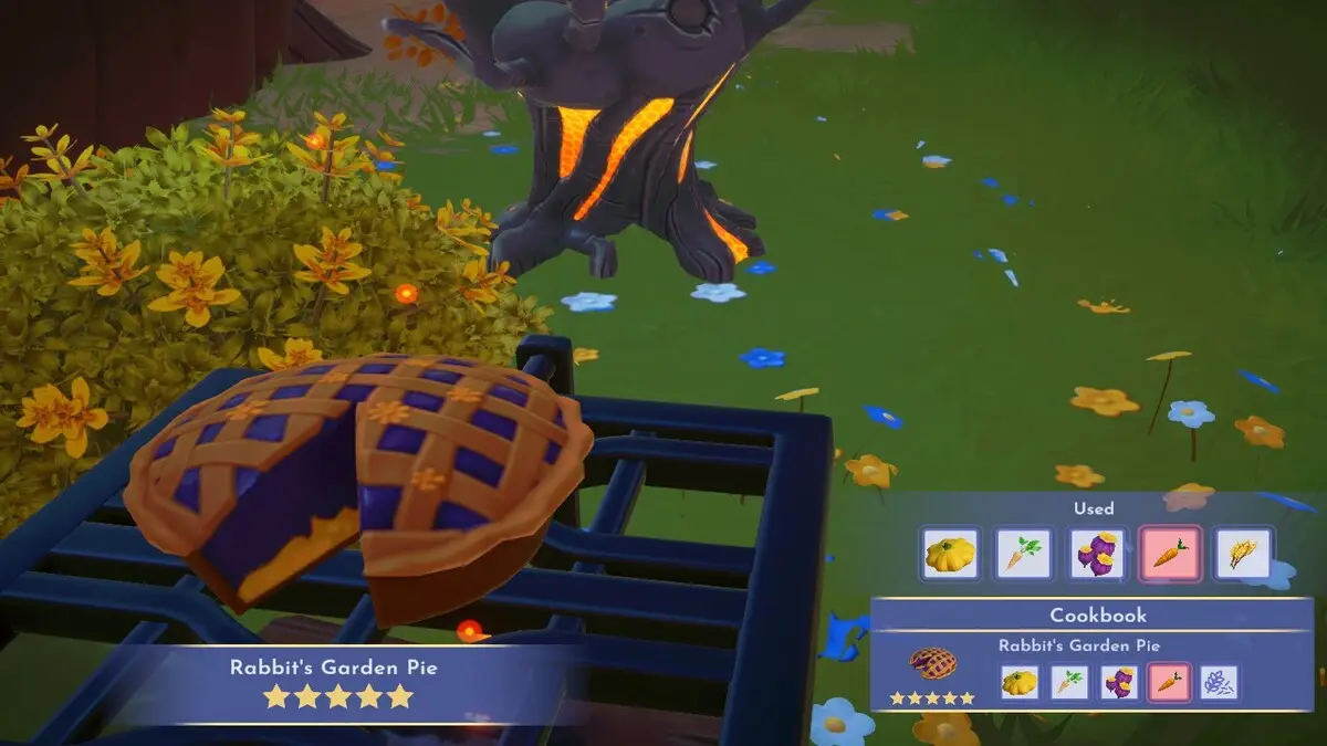 Cooking Rabbit's Garden Pie Dreamlight Valley
