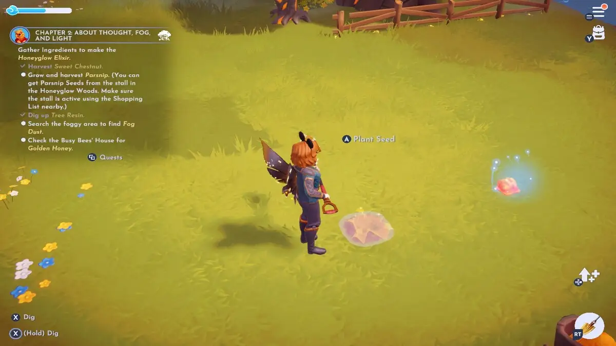Digging Up Tree Resin in Dreamlight Valley