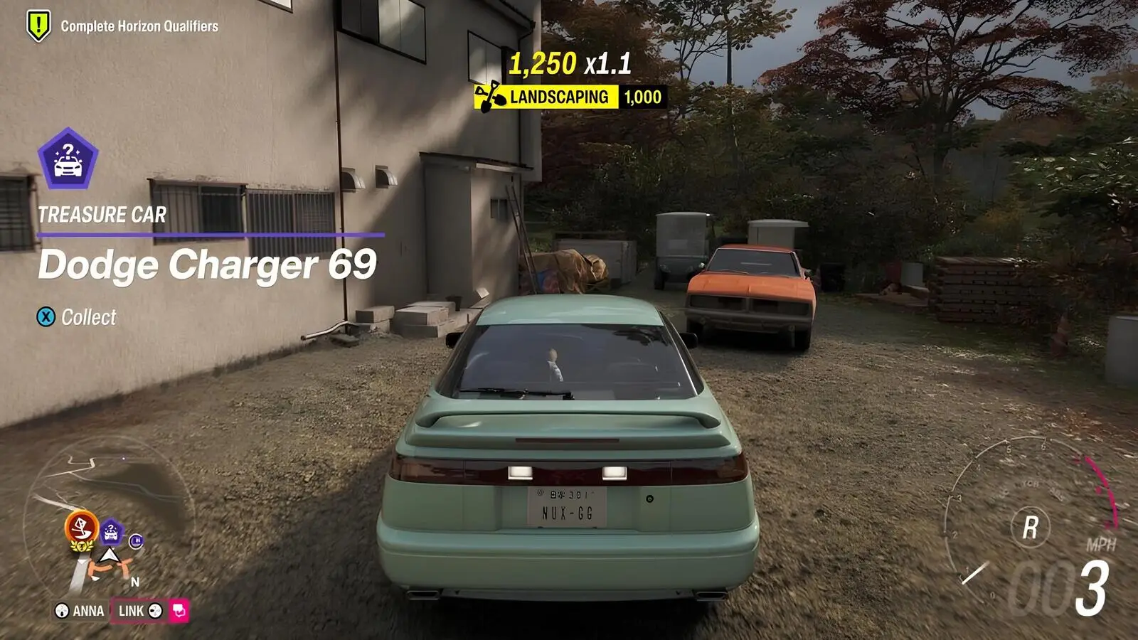 Dodge Charger 69 Treasure Car at the Naruo Golf Course in Forza Horizon 6