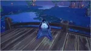 In-game screenshot of Eeyore in Disney Dreamlight Valley used as featured image for Rabbit's Garden Pie guide.