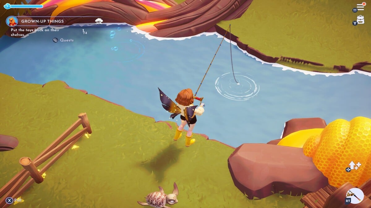 Fishing For Acorn Snail in Dreamlight Valley