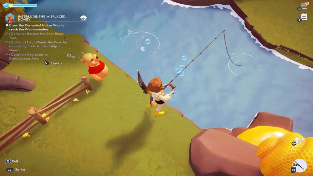 Fishing for Driftwood in Disney Dreamlight Valley